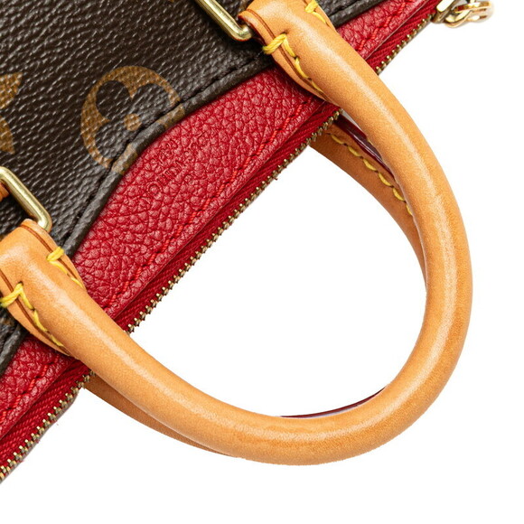 Louis Vuitton Monogram Pallas Handbag Shoulder Bag Brown Cerise Red - Picture 4 of 9